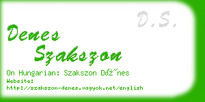 denes szakszon business card